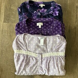 Aria Women's Long Sleeve Nightgown Size M Lot Of 3 Purple